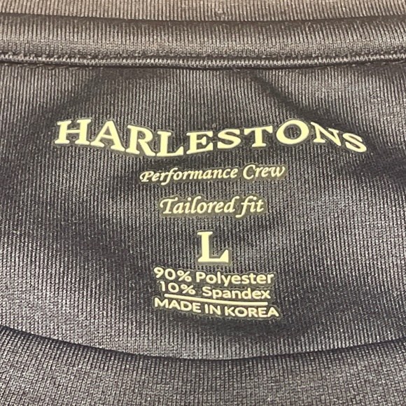 Harlestons Performance Crew Long Sleeve Shirt Color Blue Size Large Tailored Fit - Picture 6 of 16